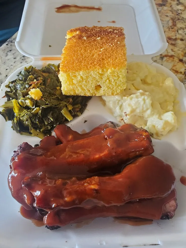 2 Way Chicken and Links w Potatoe Salad and Baked Beans
