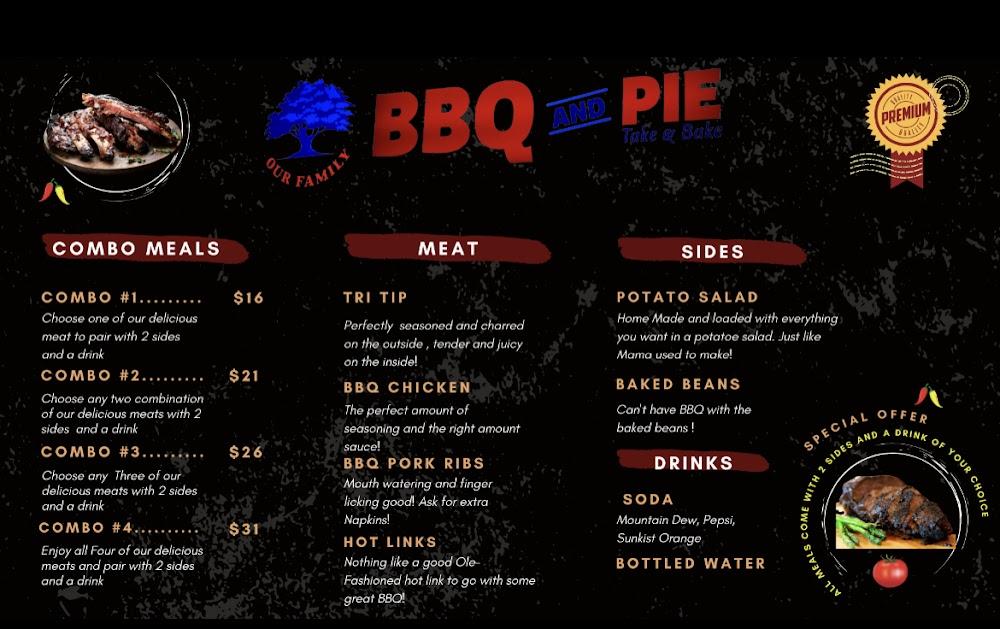 Our Family BBQ and Pies Menu image 2